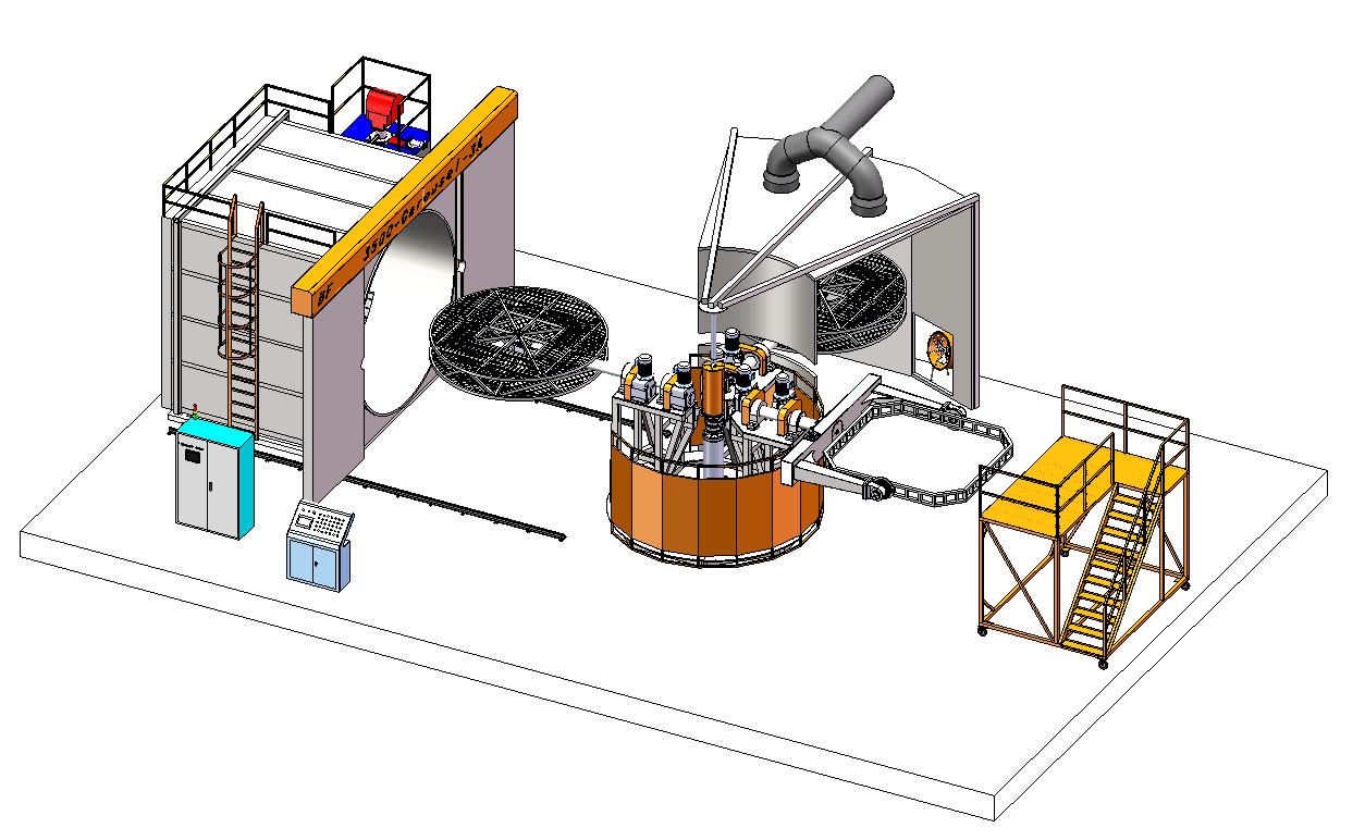 Macchina per lo stampaggio rotazionale della giostra del forno mobile per il peschereccio